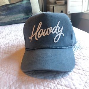 Women’s Blue Howdy Graphic Trucker Hat